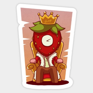 King Strawberry Clock Sticker